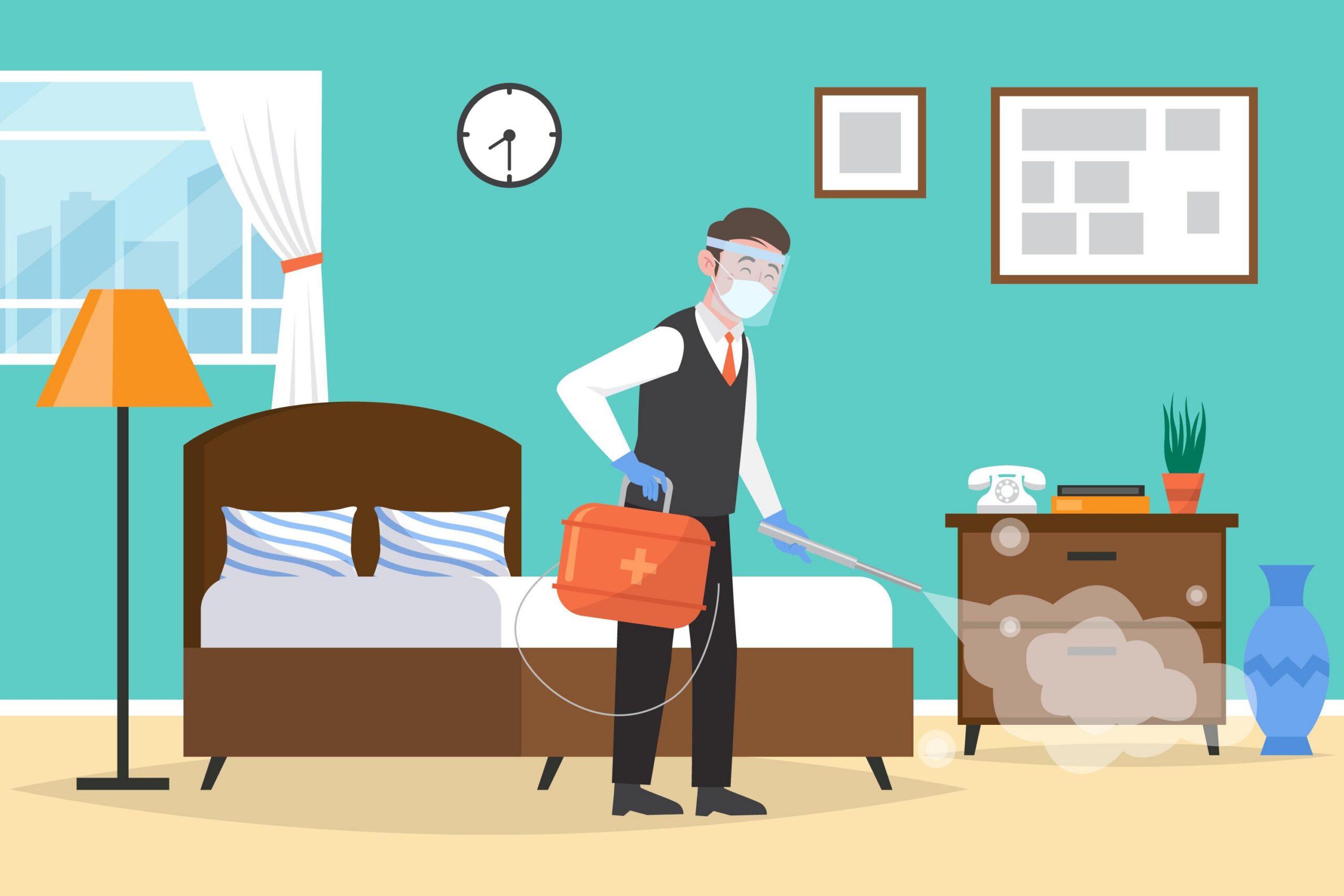 Cleaning and disinfection protocols in hotel facilities and kitchens