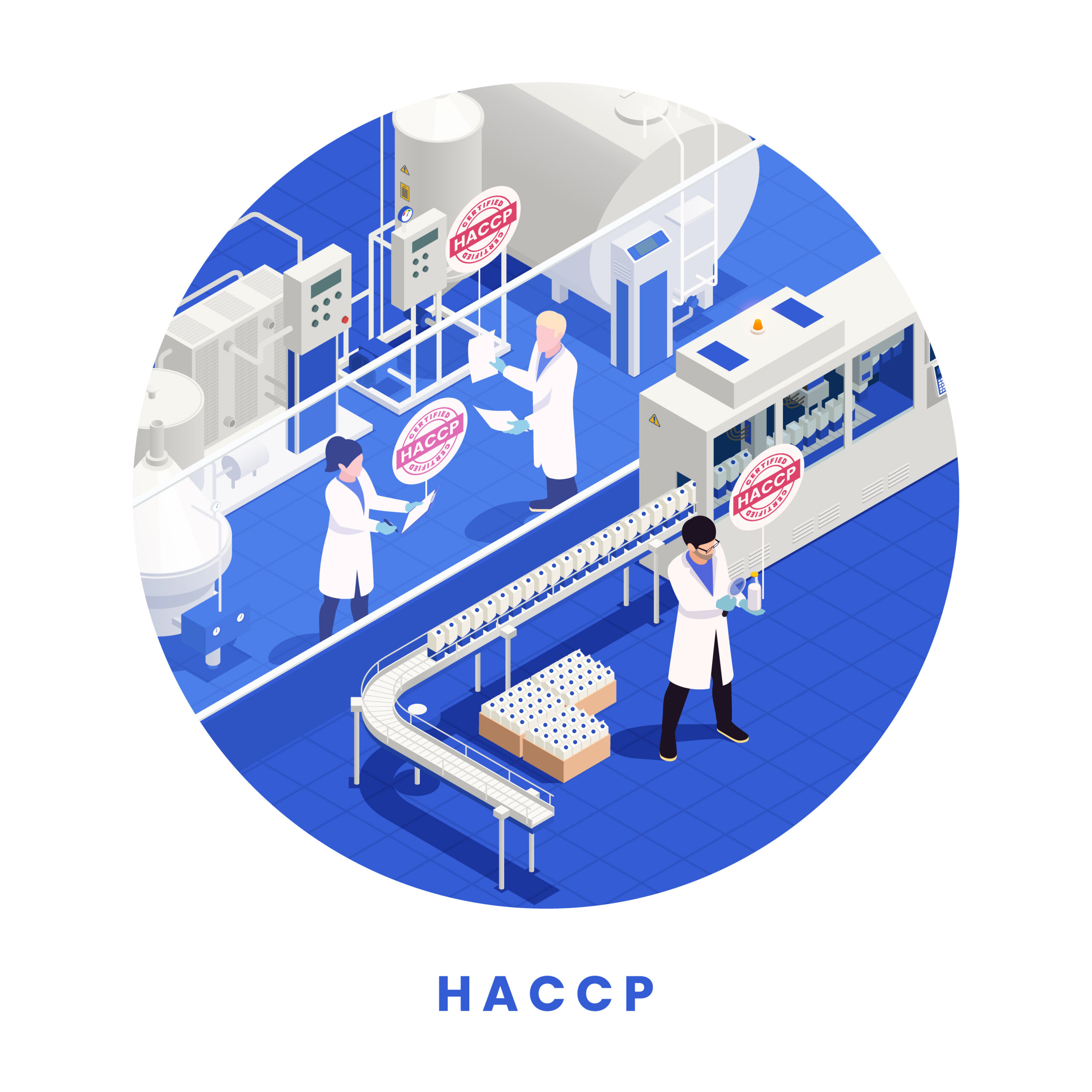 HACCP food safety concept with milk production line and lab workers isometric vector illustration SSUCv3H4sIAAAAAAACA01RTW/CMAz9K5HPZWzarTfEGNtOaJN2QTu4iaFW06RK0jKE+t/nlDJx88ez3/PzBSqMrKG8AFvbxxQwsXdQPhVAhpMPjBbKx7GAmDD1kaJgJdOY6CjdKb8t2V9yHUp49d4odEa9BHYNyHBfzWUYixvq/Y4xLteWu8UqpH/0N2nhh/GnADyS0+fMLNSBLOEkZC+t5pQotLOqgQ35a4i94RzC4DVa6T9n1cLn21w9Buxq1oEHCjk3FLUE8LZar3fqkPVHPFA6K+2dpi6pE6datWwb1QVvep1VK8uOpkMtVurkQ0MhKo6+pRRYq2E6Qd1b+6A24itWltRm9zXNfpIzJCinPnZb4Q4tZhfSbzYJitmt6664nPX0aJc1oU31opVPaREiUN/I68Zx/AM+Q0td2AEAAA==