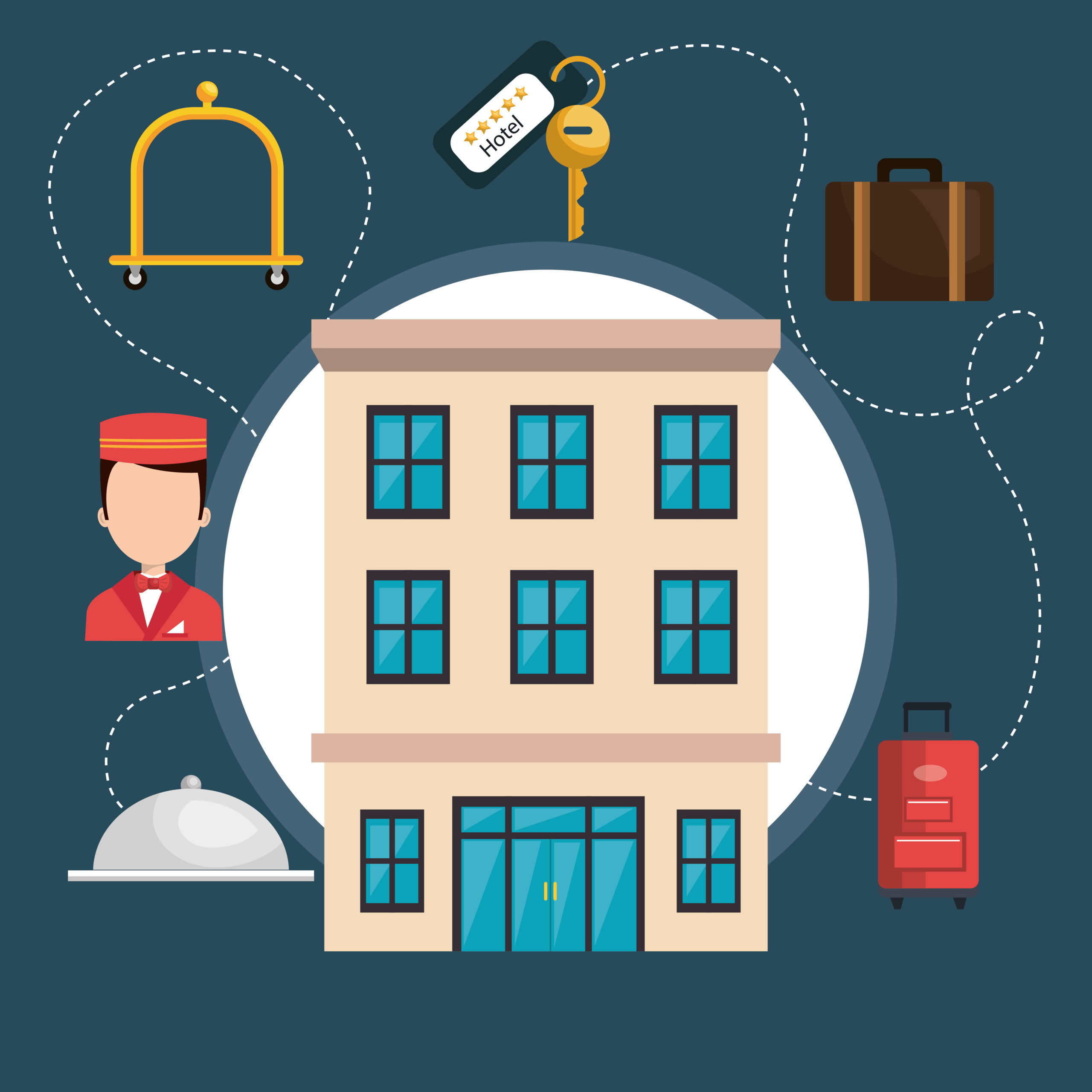 hotel services set icons vector illustration design